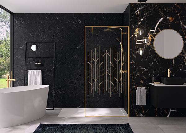 kinedo gold walk in shower